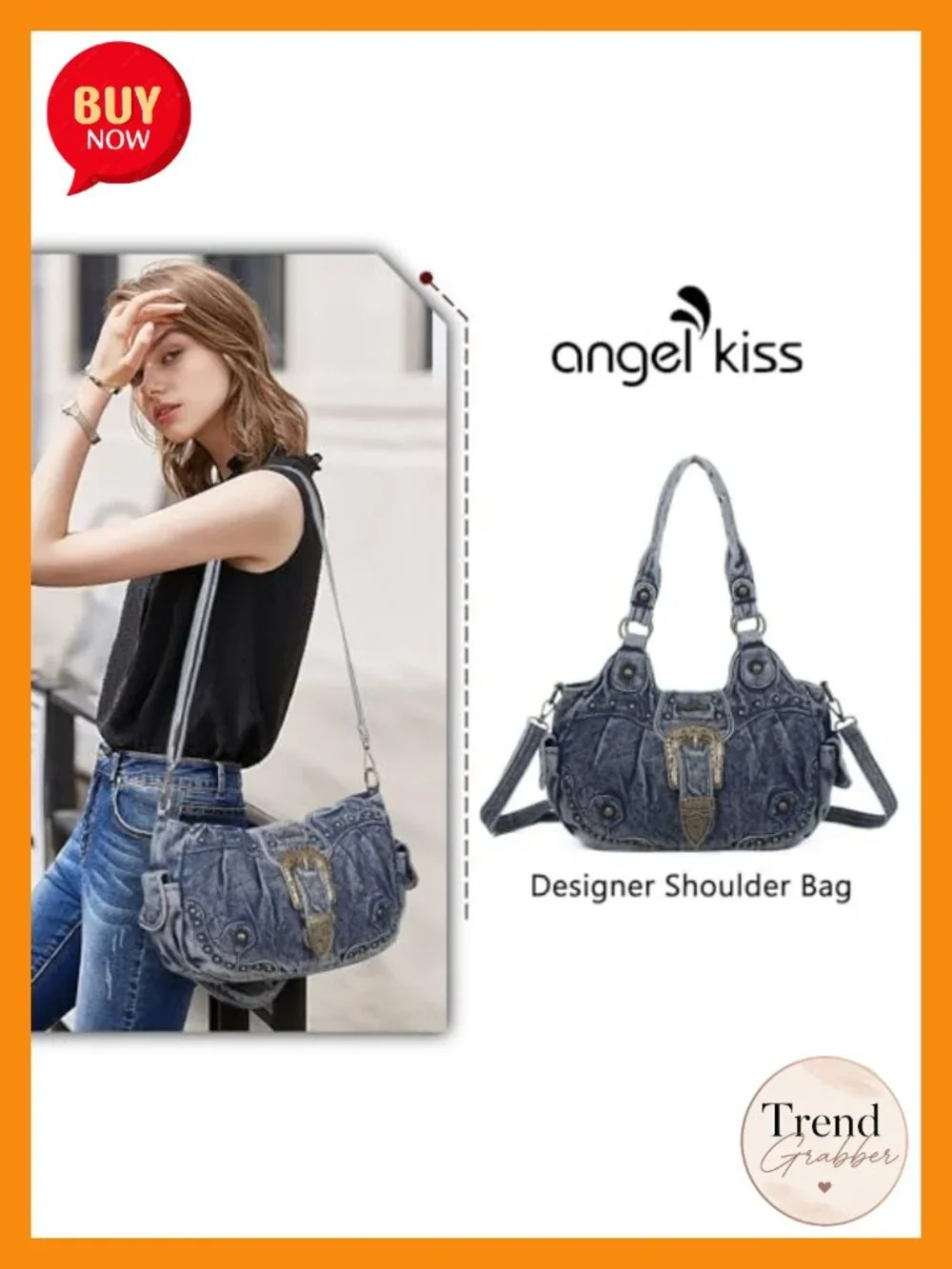Vegan Leather Hobo Bag Large Capacity Shoulder Crossbody Purse with Metal Studs